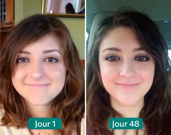 Résultat Nuclever Marie — Avant Jour 1 / Après Jour 48